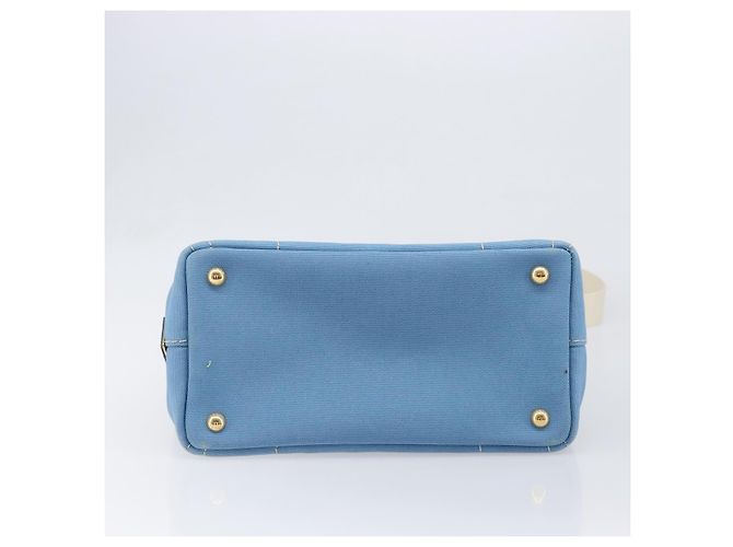Sac à main LOUIS VUITTON Canapa PM Canvas 2 voies Bleu Clair Or LV Auth 199874V - vue 5