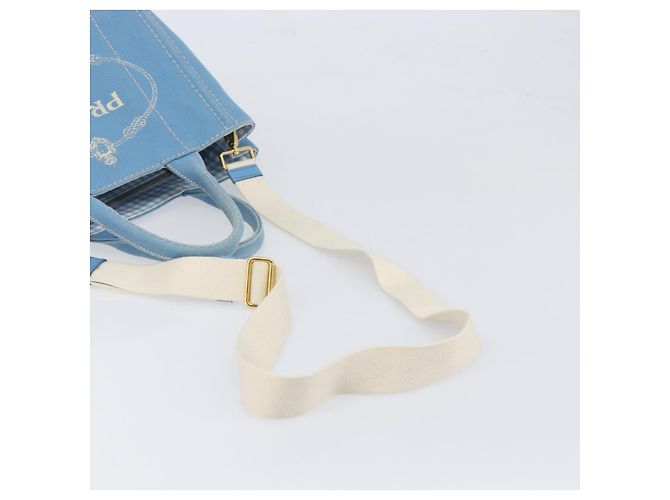 Sac à main LOUIS VUITTON Canapa PM Canvas 2 voies Bleu Clair Or LV Auth 199874V - vue 9