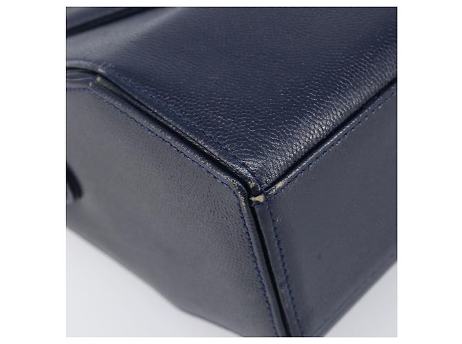GIVENCHY Handtasche aus Leder Navy Gold Auth 200997 Golden Marineblau - Ansicht 16