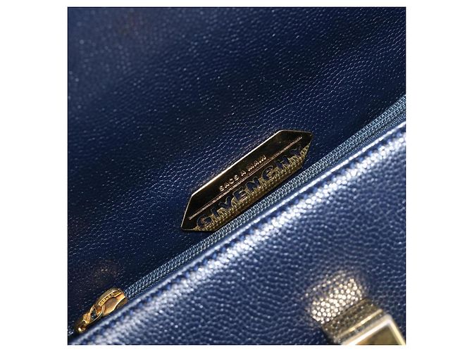 GIVENCHY Handtasche aus Leder Navy Gold Auth 200997 Golden Marineblau - Ansicht 19