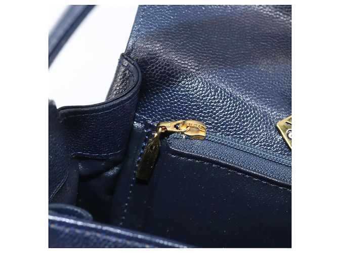GIVENCHY Handtasche aus Leder Navy Gold Auth 200997 Golden Marineblau - Ansicht 22