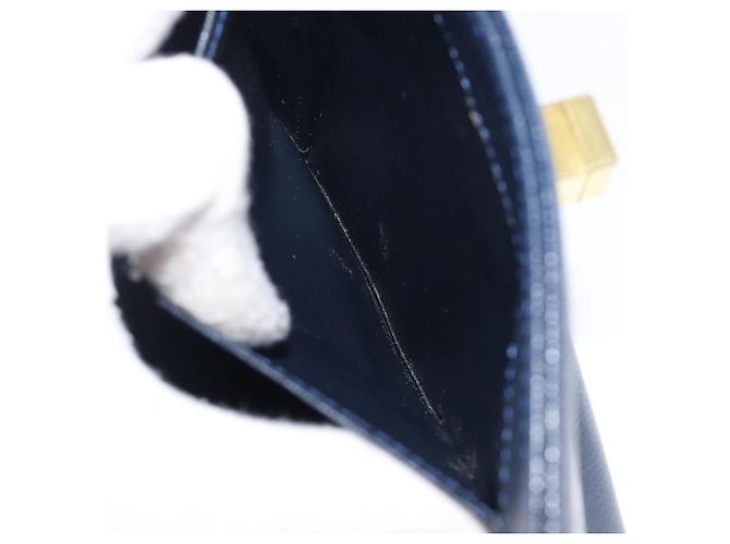 GIVENCHY Handtasche aus Leder Navy Gold Auth 200997 Golden Marineblau - Ansicht 23