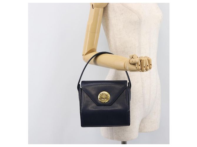 GIVENCHY Handtasche aus Leder Navy Gold Auth 200997 Golden Marineblau - Ansicht 24