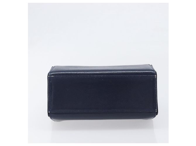 GIVENCHY Handtasche aus Leder Navy Gold Auth 200997 Golden Marineblau - Ansicht 5