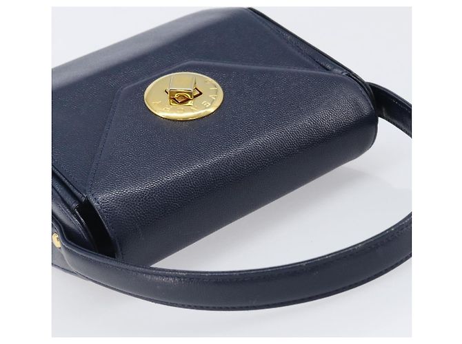 GIVENCHY Handtasche aus Leder Navy Gold Auth 200997 Golden Marineblau - Ansicht 6