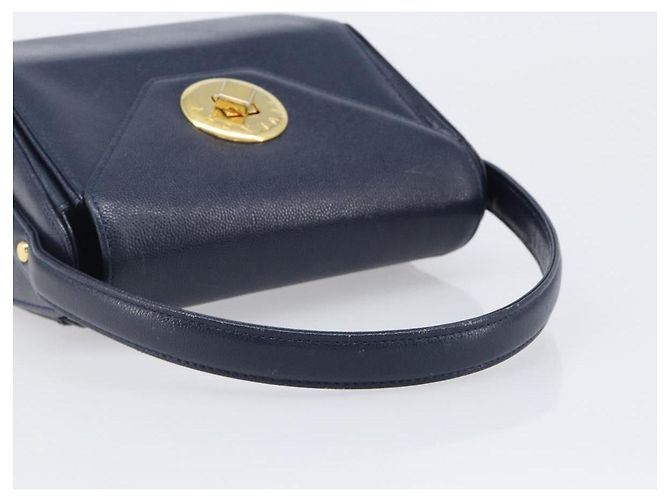 GIVENCHY Handtasche aus Leder Navy Gold Auth 200997 Golden Marineblau - Ansicht 7