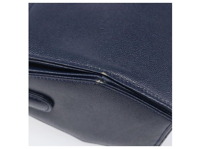 GIVENCHY Handtasche aus Leder Navy Gold Auth 200997 Golden Marineblau - Ansicht 8