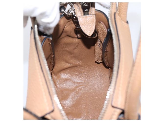 Borsa a mano PRADA in pelle 2way Beige Silver Auth ka5958SAM Argento - vista 21