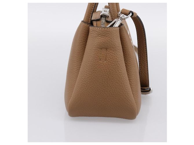 Borsa a mano PRADA in pelle 2way Beige Silver Auth ka5958SAM Argento - vista 3