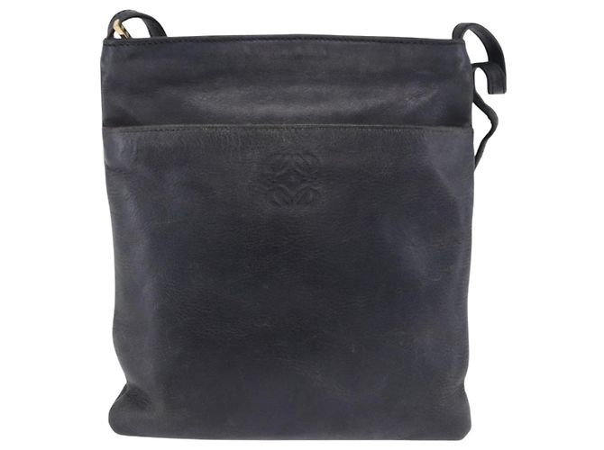 Borsa a tracolla LOEWE in pelle blu navy e oro Auth 197659 D'oro - vista 13