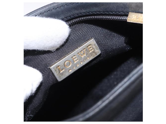 Borsa a tracolla LOEWE in pelle blu navy e oro Auth 197659 D'oro - vista 18