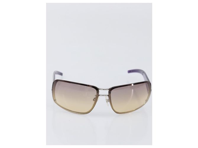 Occhiali da sole CHANEL Plastica Viola Argento CC Auth BA15416 Porpora - vista 13