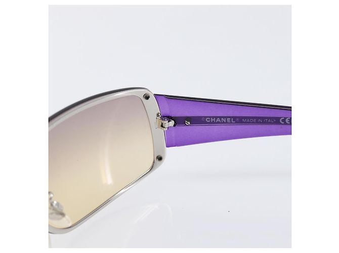 Occhiali da sole CHANEL Plastica Viola Argento CC Auth BA15416 Porpora - vista 14