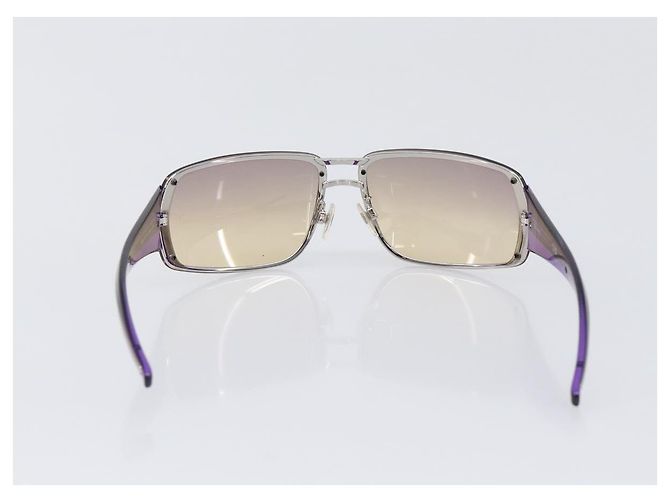 Occhiali da sole CHANEL Plastica Viola Argento CC Auth BA15416 Porpora - vista 2