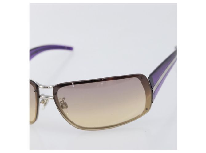 Occhiali da sole CHANEL Plastica Viola Argento CC Auth BA15416 Porpora - vista 6