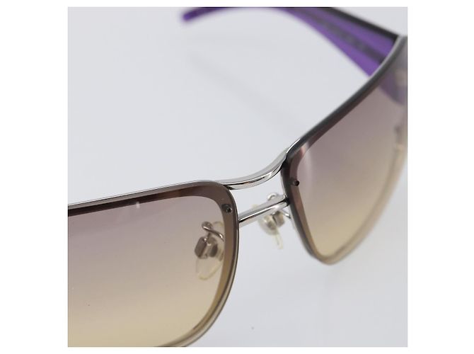 Occhiali da sole CHANEL Plastica Viola Argento CC Auth BA15416 Porpora - vista 7