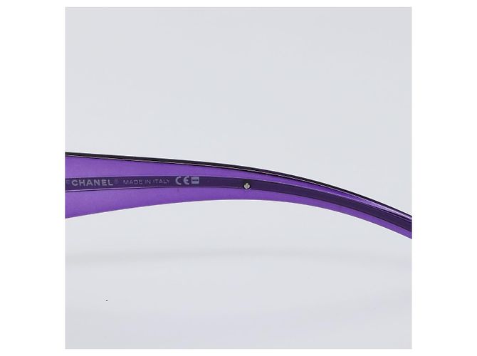 Occhiali da sole CHANEL Plastica Viola Argento CC Auth BA15416 Porpora - vista 9
