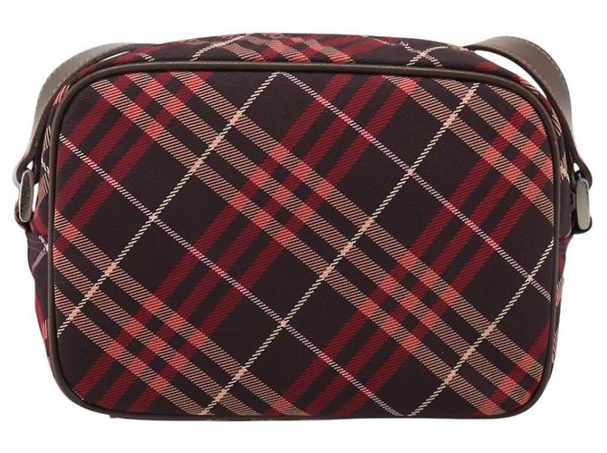 Borsa a tracolla BURBERRY Nova Check Blue Label in tela rossa e argento Auth 201971A Rosso - vista 2
