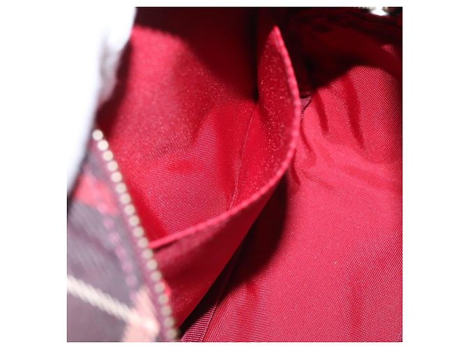 Borsa a tracolla BURBERRY Nova Check Blue Label in tela rossa e argento Auth 201971A Rosso - vista 20