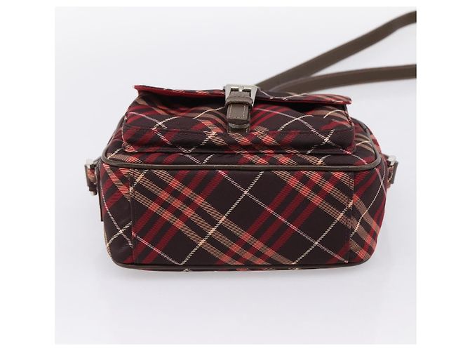 Borsa a tracolla BURBERRY Nova Check Blue Label in tela rossa e argento Auth 201971A Rosso - vista 5