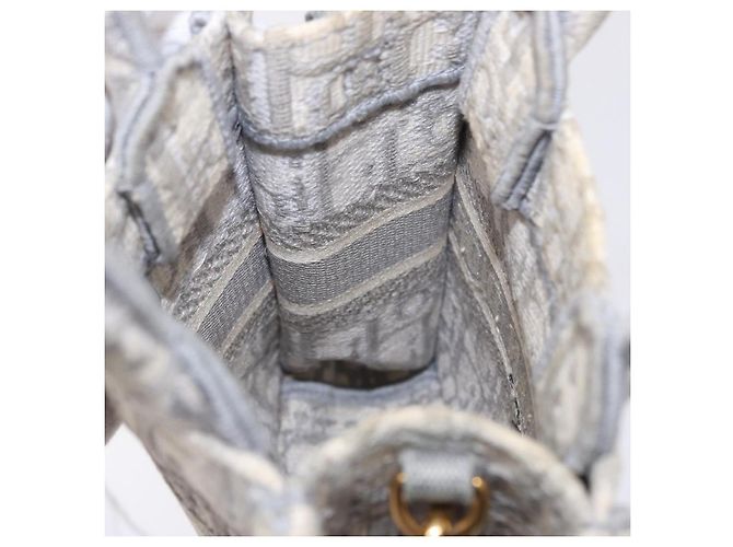 Borsa Christian Dior Trotter Canvas Oblique Book Tote Mini Bag 2way Gray Auth 200245V Marrone D'oro - vista 20