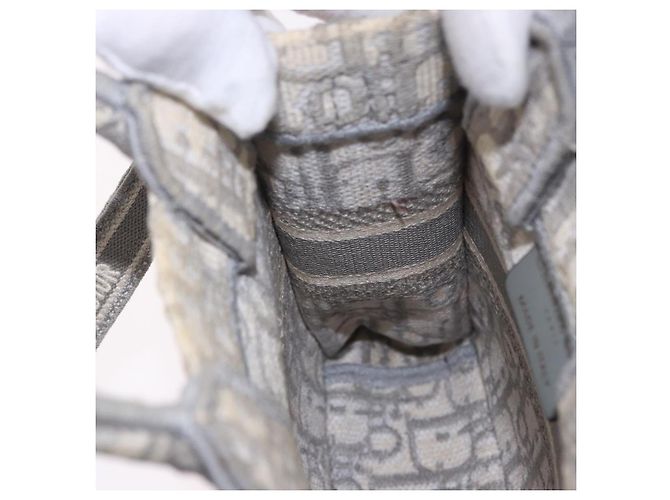 Borsa Christian Dior Trotter Canvas Oblique Book Tote Mini Bag 2way Gray Auth 200245V Marrone D'oro - vista 21