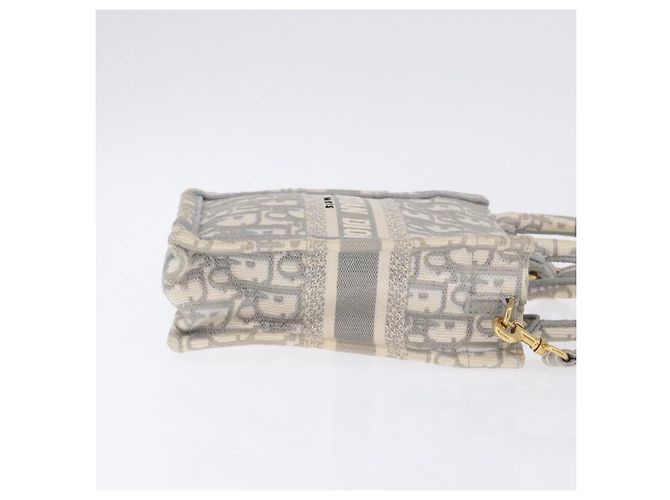 Borsa Christian Dior Trotter Canvas Oblique Book Tote Mini Bag 2way Gray Auth 200245V Marrone D'oro - vista 3