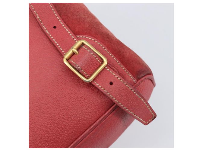 Zaino GUCCI Bamboo Camoscio Rosso Tono Oro 003 1705 0030 Auth BA15308 - vista 10