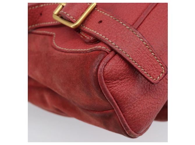 Zaino GUCCI Bamboo Camoscio Rosso Tono Oro 003 1705 0030 Auth BA15308 - vista 19