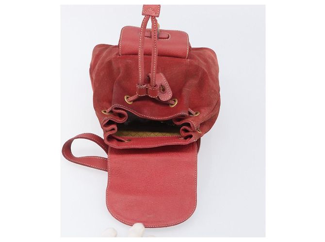 Zaino GUCCI Bamboo Camoscio Rosso Tono Oro 003 1705 0030 Auth BA15308 - vista 22
