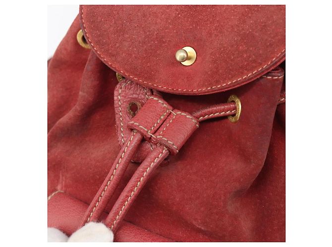 Zaino GUCCI Bamboo Camoscio Rosso Tono Oro 003 1705 0030 Auth BA15308 - vista 23