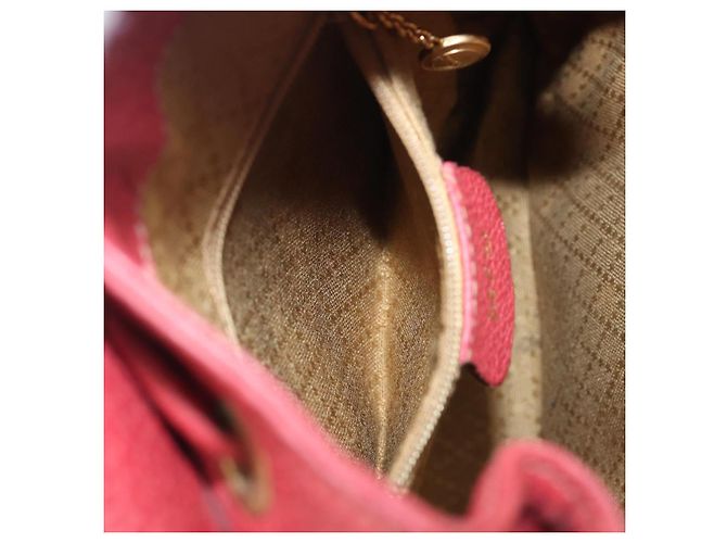 Zaino GUCCI Bamboo Camoscio Rosso Tono Oro 003 1705 0030 Auth BA15308 - vista 28