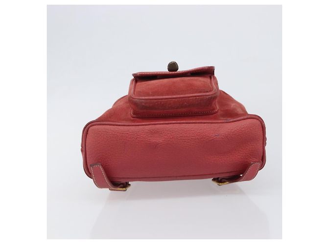Zaino GUCCI Bamboo Camoscio Rosso Tono Oro 003 1705 0030 Auth BA15308 - vista 5