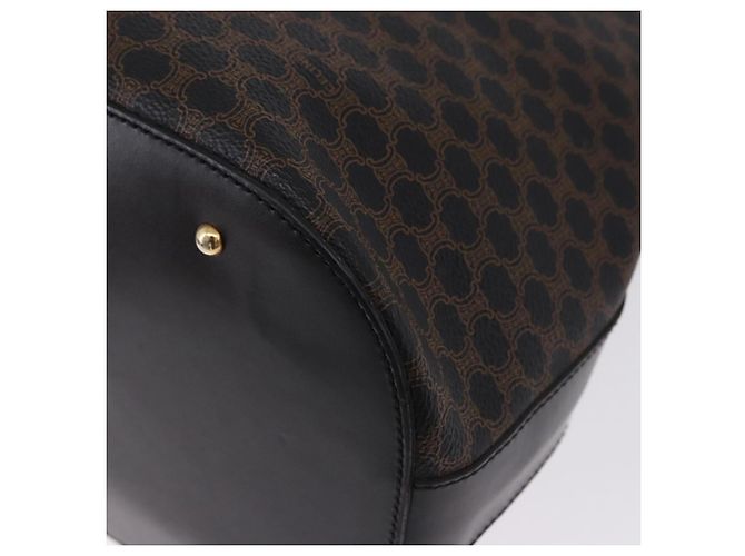 Céline Borsa Tote CELINE Macadam Canvas PVC Pelle Nero Oro Auth 197661V D'oro - vista 10