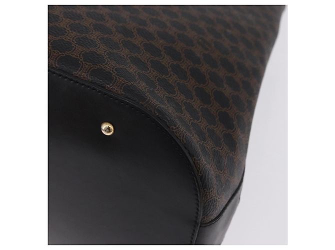 Céline Borsa Tote CELINE Macadam Canvas PVC Pelle Nero Oro Auth 197661V D'oro - vista 15