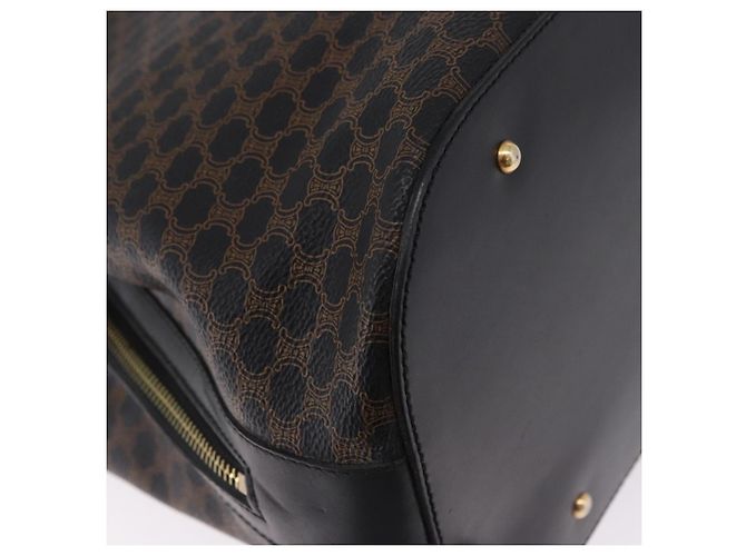 Céline Borsa Tote CELINE Macadam Canvas PVC Pelle Nero Oro Auth 197661V D'oro - vista 16