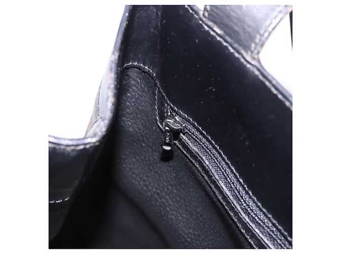 Céline Borsa Tote CELINE Macadam Canvas PVC Pelle Nero Oro Auth 197661V D'oro - vista 20