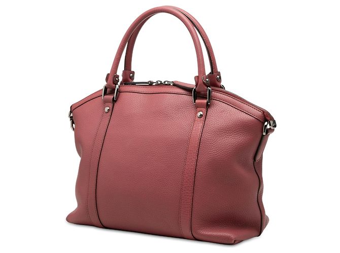 Borsa Dome Gucci Medium in vitello rosa con ciondolo GG - vista 2
