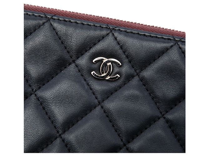 Clutch Chanel Large Quilted Lambskin O Case Nera Nero - vista 5
