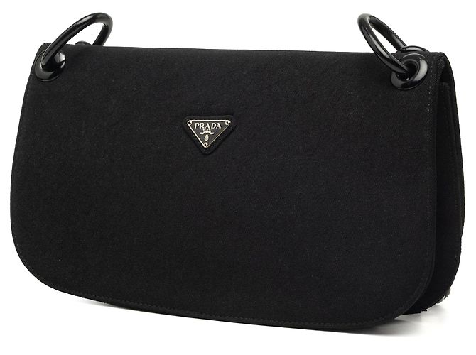 Borsa a tracolla Prada Tessuto Swing Chain nera Nero - vista 2