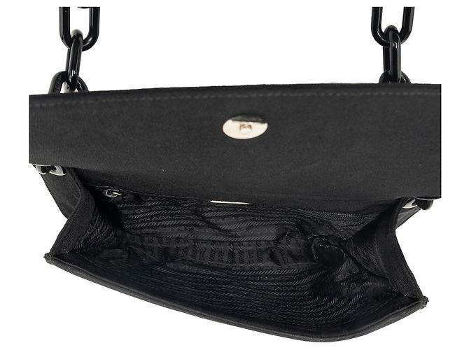 Borsa a tracolla Prada Tessuto Swing Chain nera Nero - vista 4
