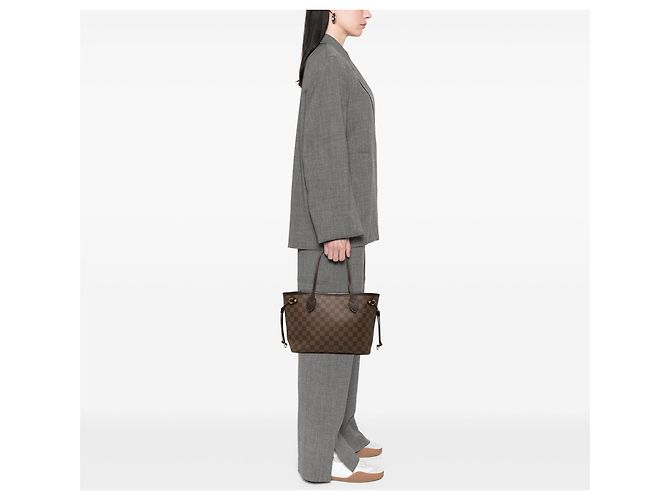 Borsa Tote Louis Vuitton Damier Ebene Neverfull PM Marrone - vista 6