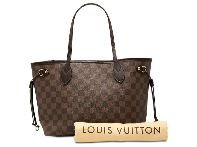 Borsa Tote Louis Vuitton Damier Ebene Neverfull PM Marrone - vista 7