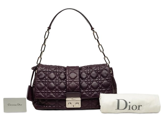 Autre Marque Borsa a tracolla Dior New Lock in pelle d'agnello Cannage viola Porpora - vista 7