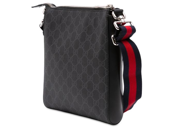 Borsa a Tracolla Gucci Small GG Supreme Web Nera Nero - vista 2