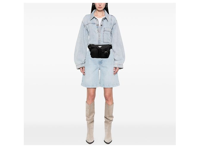 Borsello da cintura Prada Tessuto multi tasche nero - vista 6