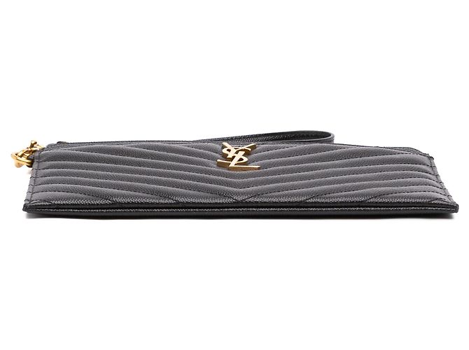 Autre Marque Borsa Pochette Saint Laurent Large Grain De Poudre Matelasse Cassandre Nera Nero - vista 3