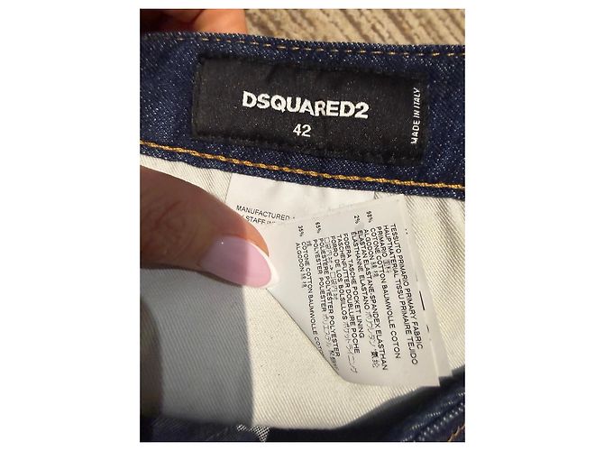 Pantaloncini in denim Dsquared2 con patch Caten Twins Nero Bianco Rosso Blu - vista 4