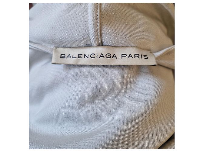 Vestido sin mangas Balenciaga con cuello drapeado Blanco Gris - vista 2
