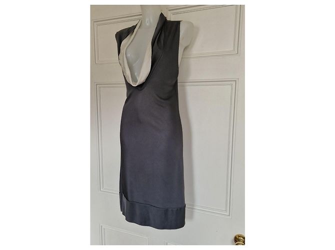 Vestido sin mangas Balenciaga con cuello drapeado Blanco Gris - vista 8
